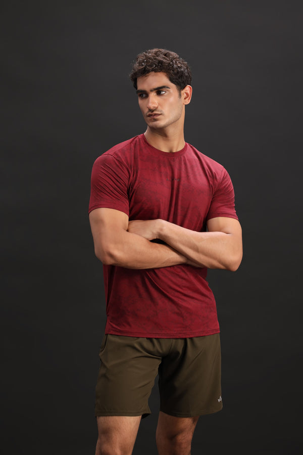 maroon blaze drytech tshirt