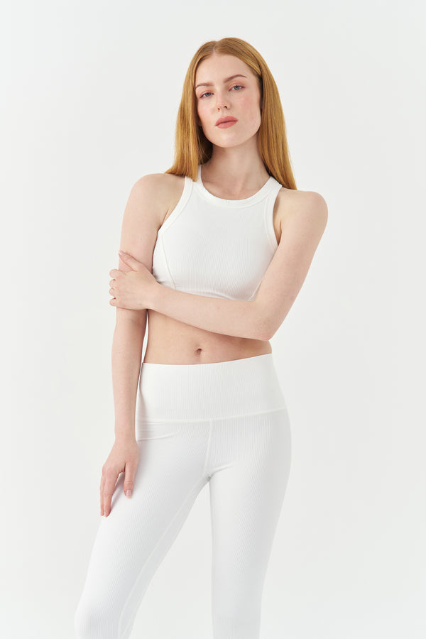 White Aura-Body Sports Bra