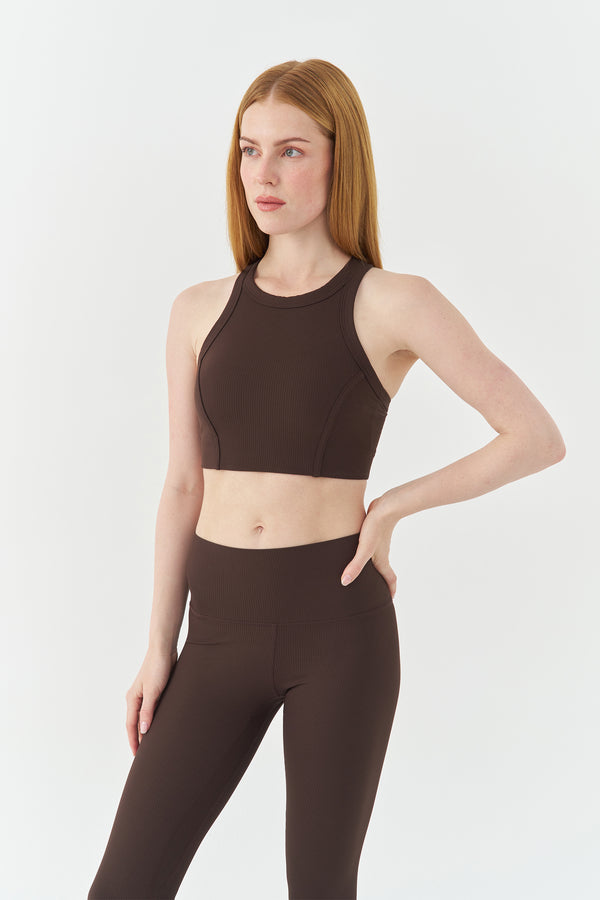 Brown Aura-Body Sports Bra