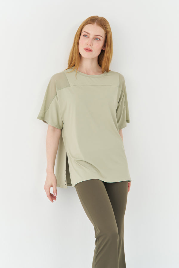 Tea Green Draped Shirt
