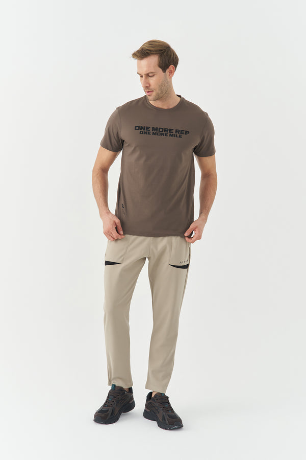 Mocca Brown Graphic Statement Dry-Fit Tshirt