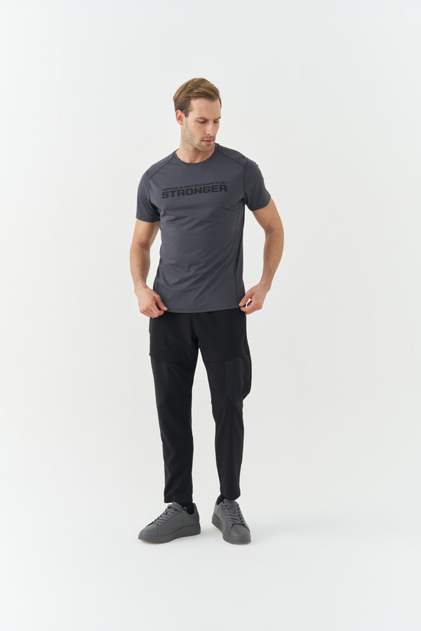 Grey Graphic Statement Dry-Fit Tshirt
