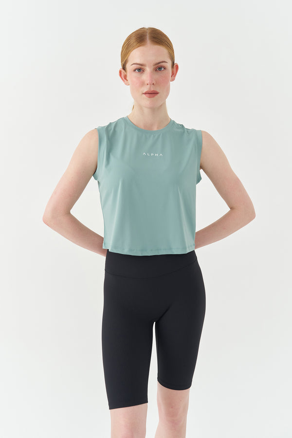 Jade Green Active Crop Top