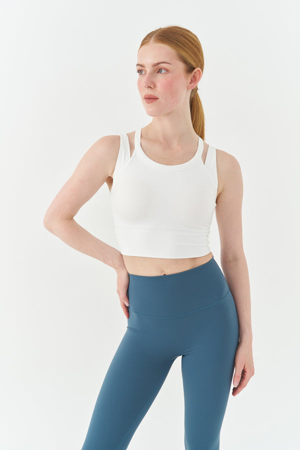 White Glide-Fit Sports Bra