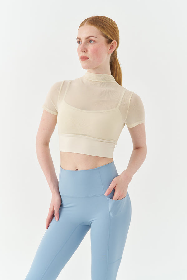 Pearl White Sheer-Mesh Bralette