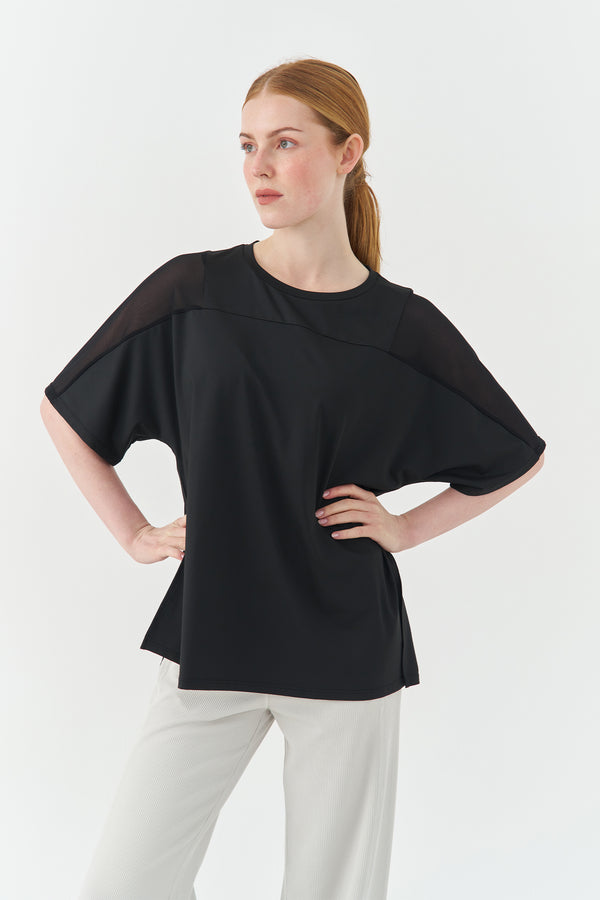 Black Draped Shirt