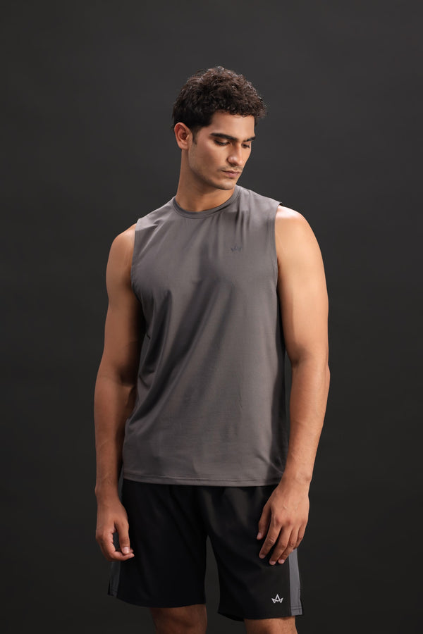 Grey classic gym tank-shirt