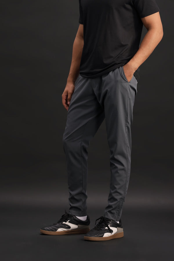 Dark grey slim performance trousers